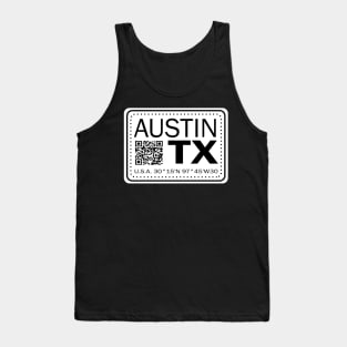 New Vintage Travel Location Qr Austin TX Tank Top